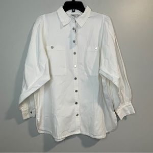 TOPSHOP size US 4 White Twill puff sleeves NWT